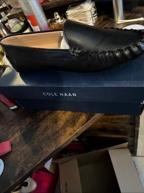 Cole Haan Black Leather Women’s Slip-On Loafers